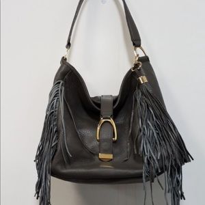 GILI Leather Stirrup Hobo Handbag